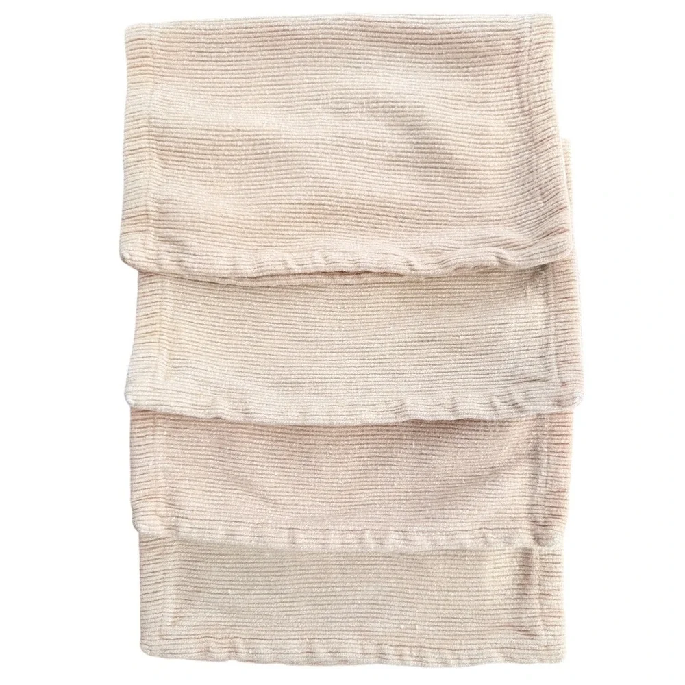 Pier 1 Imports Agra Rib Khaki Placemats Set 4 Vintage Cotton Rayon Ribbed 13x19